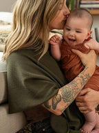 We are Amma | The Cocoon™ - Newborn Essentials Must Haves: Nursing Cover for Breast Feeding Essentials | Nursing Sweater Used as Breastfeeding Cover (Olive, Plus Size)