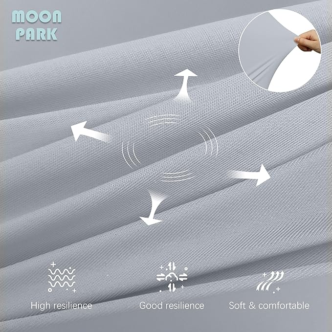 MOON PARK Pregnancy Pillows for Sleeping - U Shaped Full Body Maternity Pillow with Removable Cover - Support for Back, Legs, Belly, HIPS - 65 Inch - Light Grey - Cooling Cover