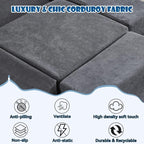 Jela Foam Blocks 6Pcs Soft Play Equipment Luxury Corduroy Fabric, Toddler Climbing Toys Indoor Soft Play for Toddlers