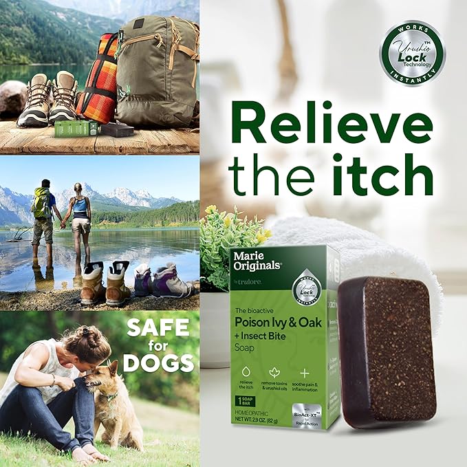 Marie Originals Poison Ivy Soap Bar (2 Pack, 2.9 oz Each) & Aftercare Lotion (16 fl oz) – Natural Cleanser & Soothing Moisturizer for Poison Ivy, Oak & Sumac Exposure