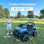 12V Kids Ride on Car Truck, Kids Electric Vehicles Car Ride on Toy for Toddlers with Remote Control - Blue