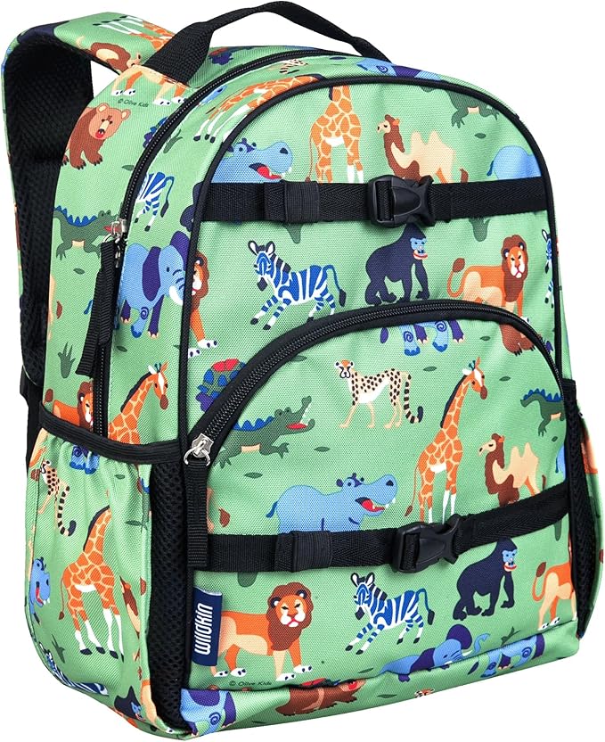 Wildkin ECO rPET 15-inch Kids Backpack – Sustainable, Padded, Adjustable – Wild Animals