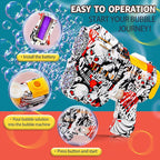 2 Pack Bubble Guns for Kids, Rechargeable LED Light Up Graffiti Bubbles Machine Blower with 2 Bottles Refill Solution for Kids 4-8, Bubble Makers Blaster for Toddlers