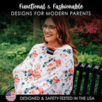 Milk Snob Original 5-in-1 Cover - Added Privacy for Breastfeeding, Baby Car Seat, Carrier, Stroller, High Chair, Shopping Cart, Lounger Canopy - Newborn Essentials, Nursing Top, French Floral