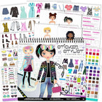 Fashion Angels Sticker Stylist 12544, Fashion Design Sticker by Number Activity Book, For Kids 6 and Up