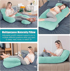 Cute Castle Pregnancy Pillows, Soft U-Shape Maternity Pillow with Removable Cover - Full Body Pillows for Adults Sleeping - Pregnancy Must Haves - Jumbo 57 Inch - Turquoise