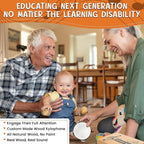 Natural Wood Musical Toys for Toddlers 1-3, Kids Musical Instruments set of 7 items Kids Guitar Egg shakers Flute Instruments Maracas Baby Xylophone Tambourine Castanets, Toddler learning Toys Experts