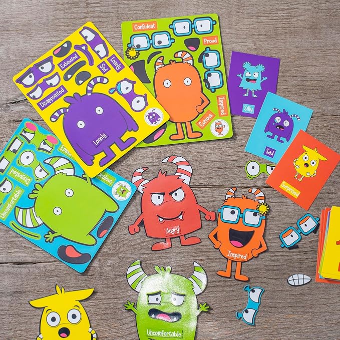 Open The Joy Magnetic Emotions Playset: Explore, Learn, and Express Feelings with Mix and Match Magnetic Characters and Expressive Faces - Ages 4 and Up