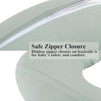 Onacosht 100% Organic Cotton Nursing Pillow Cover Soft Breathable Jersey Feeding Pillow Slipcover Fits Standard Infant Nursing Pillow for Baby Boy and Girl, Sage