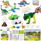 BONNYCO Dinosaur Toys for Kids Painting Kit 16 Figurines Kids Crafts Kits with Glow in The Dark Toys & Gifts for Boys 3 4 5 6 7 8 9 10 Years Old | Dinosaur Gifts Arts and Crafts Birthday Christmas