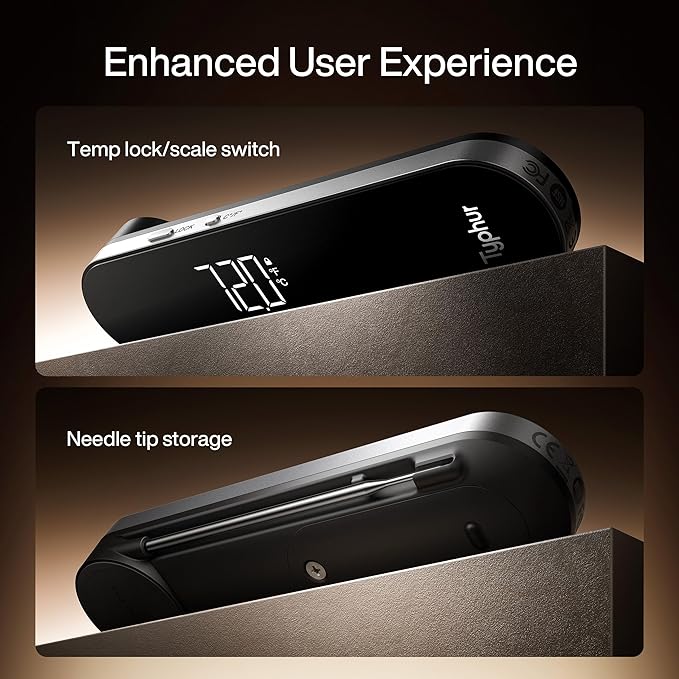 InstaProbe Core 0.5 Sec Instant Read Meat Thermometer Digital with Readable Display in Sunlight for Cooking, Professional Thermometer with IP67 Waterproof for Grill, BBQ, Cooking, Smoker