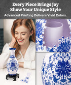 Pintoo 3D Puzzle Vase Unique Flower Vase Made by 160 Curved Plastic Puzzle Pieces House Warming Gift for Flower Arrangements and Home Decoration - [S1032] (Classic, Indigo Age)