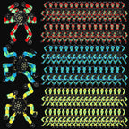 100 Pcs Funny Sensory Fidget Toy Bulk Transformable Chain Robot Finger Toys Fidget Spinners Stress Relief Fingertip Gyro Deformable Mechanical Spiral Twister Spinner Toy for Adult Kids ADHD (Glow)