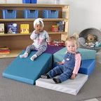 Factory Direct Partners 12366-CTPU SoftScape Playtime Corkscrew Climber for Infants and Toddlers, Colorful Beginner Soft Foam Structure for Indoor Active Play (5-Piece Set) - Contemporary/Purple