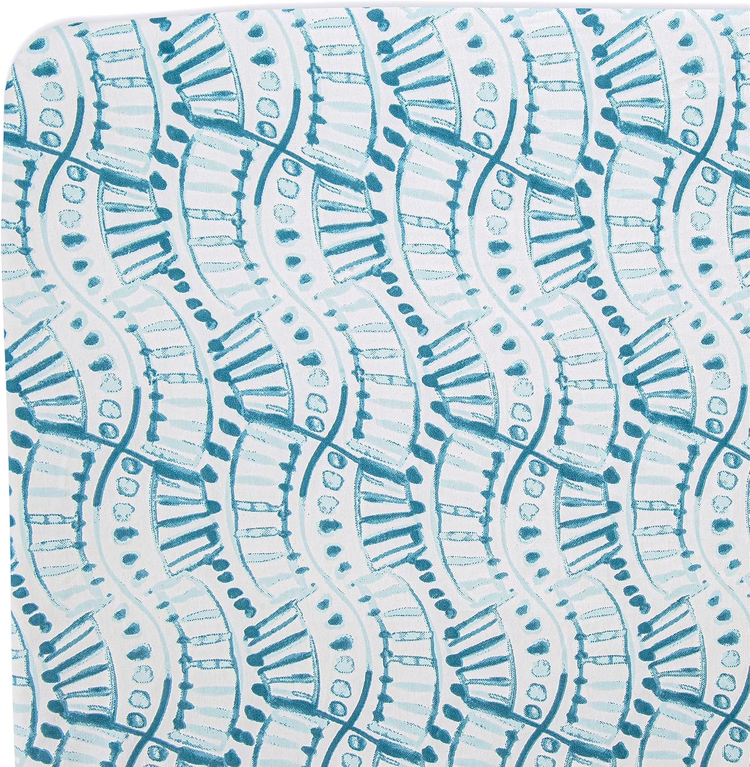 Crane Baby Soft Cotton Crib Mattress Sheet, Fitted Sheet for Cribs and Toddler Beds, Indigo Blue, 28”w x 52”h x 9”d