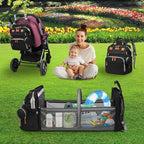 Baby Diaper Bag Backpack Diaper Bag Multifunctional Waterproof Diaper Bag with Changing Station Travel Diaper Backpack with Changing Pad, Pacifier Case & Stroller Straps(Black)