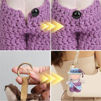 17cm Doll Clothes - Pure Handmade 17cm Doll Accessories with Crocheted Overalls, Heart Bag and Hat