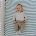 Crib Sheets Neutral - Fitted Baby Crib Sheets Bed for Girl Boy - 2 Pack Standard & Toddler Mattress - Buttery Soft Organic Cotton Blend (Airplanes in The Clouds)