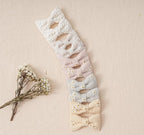 Fancy Clouds Baby Toddler Little Girls Hair Ties with 2" Linen Bows, 20 pcs No Damage Elastic Nylon Ponytail Holders Scrunchies for girls, Small Hair Accessories for Kids Thick or Thin Hair