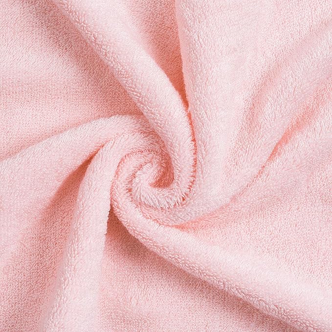 Mother-Earth 6-Pack Bath Washcloths 12"x12" - Soft and Absorbent Face Towels, Quick-Drying Wash Cloths for Sensitive Skin, Premium Quality for Daily Use (Pink Cotton)