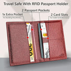 2 Passport Holder - Travel Essentials, RFID Blocking Wallet Credit Card Organiser, Plain Accessories Slim Cover For Men & Women