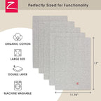 Zutano 5-Pack Organic Burp Cloths for Baby Girl & Boy, Large Cotton Burping Cloths for Babies | Absorbent Baby Spit-Up Rags | Gender Neutral Burp Clothes | Newborn Essentials, Heather Gray