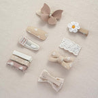 13 Pcs Hair Clips for Girls with Bows Butterfly Flower,2" Fully Lined Alligator Clips and Barrettes,Handmade Hair Accessories for Baby Toddler Young Kids School Age Girls Gifts