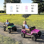 12V Kids Ride on Car Truck, Kids Electric Vehicles Car Ride on Toy for Toddlers w/Remote Control - Pink