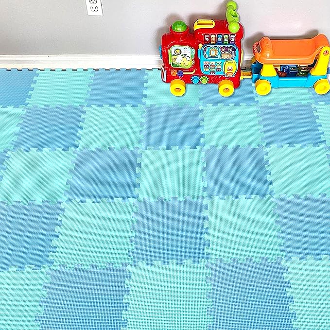 YIMINYUER® 25 Tiles (30cm×30cm×1cm Each Tile) Baby Soft Puzzle Play Mats, Kids Thick EVA Foam Floor, Toddlers & Children's Soft Interlocking Mat R07R08G301025