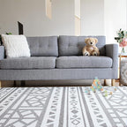 Cushmat Stylish Reversible Foam Play Mat (Large, Crystals - Blue Charcoal) - Soft, Waterproof, Durable Play mat for Infants, Babies, Toddler, Kids & Grownup - 6.5ft x 4.5ft