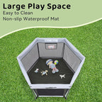 Pamo Babe Baby Playpen with Sun Protection Canopy - Indoor & Outdoor Play Yard for Babies and Toddlers - Baby Tent with Zipper Door