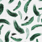 Margaux & May Organic Muslin Cotton Baby Crib Sheet, Green Feather Print, Fitted, Breathable, Toddler Bedding, 52 x 28, Deep Pocket, Organic Crib Sheets for Cozy Sleep