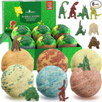 Dinosaur Bath Bombs for Kids with Surprise Dino Toys Inside (6 Pack) - Large Bubble Bath Bombs for Boys and Girls - USA Made, Fruity Scents, Children and Teen Gift Ideas by Two Sisters