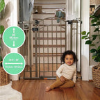 Ingenuity Decorative Extra Tall Baby Gate & Dog Gate, 28.5"-48" Wide, 36" Tall, Hardware or Pressure Mounted, Install on Top or Bottom of Stairs, Banister, or Doorway - Bronze
