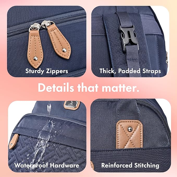 Dikaslon Diaper Bag Backpack with Portable Changing Pad, Pacifier Case and Stroller Straps, Large Unisex Baby Bags for Boys Girls, Multipurpose Travel Back Pack Moms Dads, Navy Blue