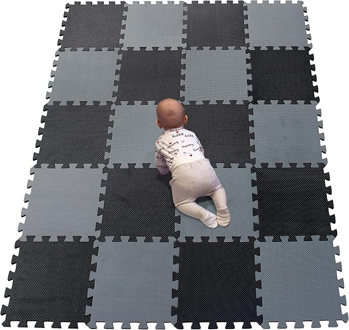 YIMINYUER® 20 Tiles (30cm×30cm×1cm Each Tile) Baby Soft Puzzle Play Mats, Kids Thick EVA Foam Floor, Toddlers & Children's Soft Interlocking Mat R04R12G301020