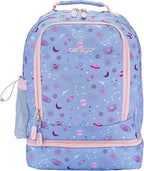 Bentgo Kids 2-in-1 Backpack & Insulated Lunch Bag - Durable 16” Backpack & Lunch Container in Unique Prints for School & Travel - Water Resistant, Padded & Large Compartments (Lavender Galaxy)