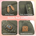 Dikaslon Diaper Bag Backpack with Portable Changing Pad, Pacifier Case and Stroller Straps, Large Unisex Baby Bags for Boys Girls, Multipurpose Travel Back Pack for Moms Dads, Army Green