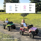 12V Kids Ride on Car Truck, Kids Electric Vehicles Car Ride on Toy for Toddlers 3-5 with Remote Control - Purple